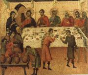 Duccio di Buoninsegna The marriage Feast at Cana oil painting artist